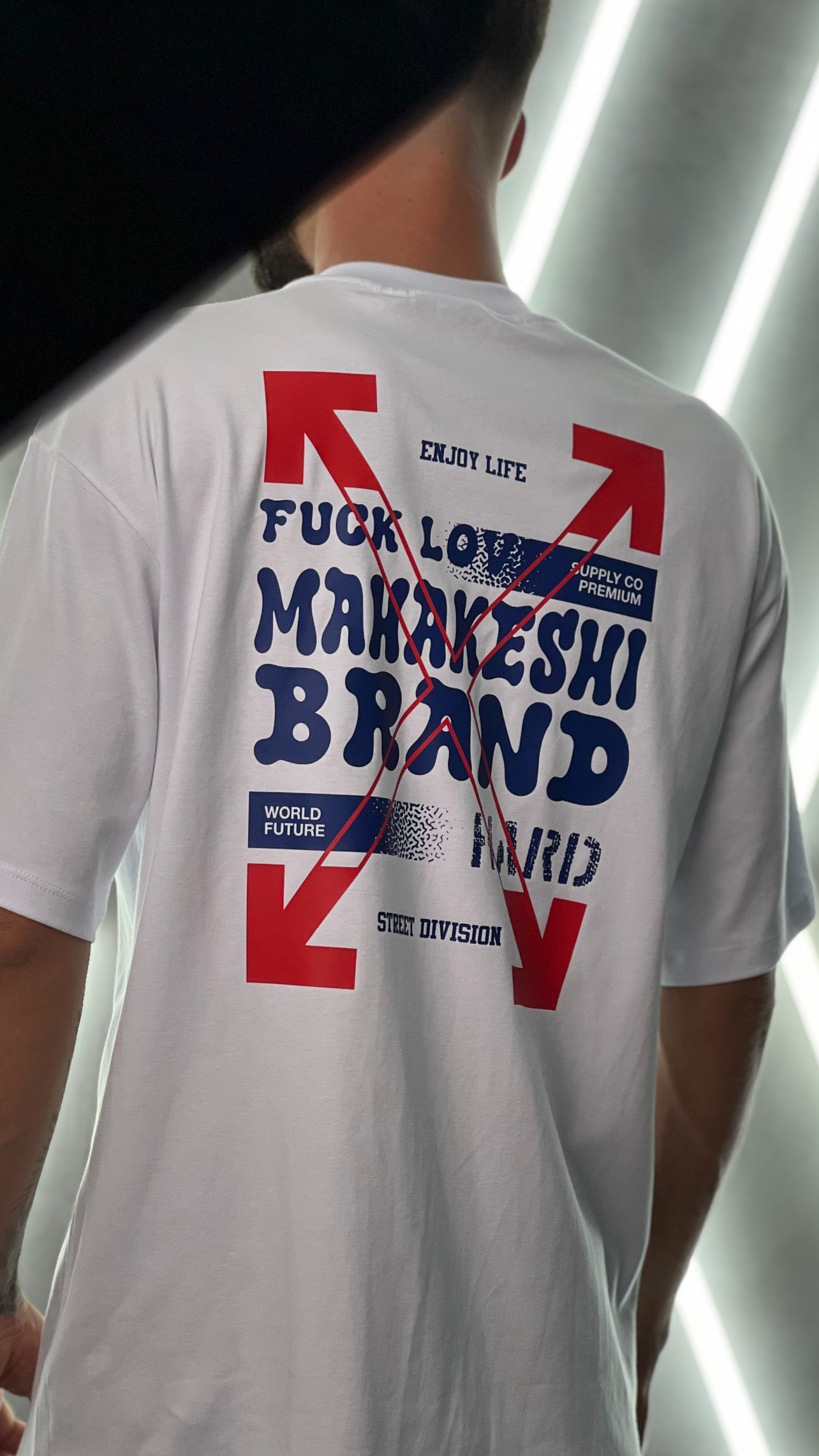 Oversized Brand Blue And Red