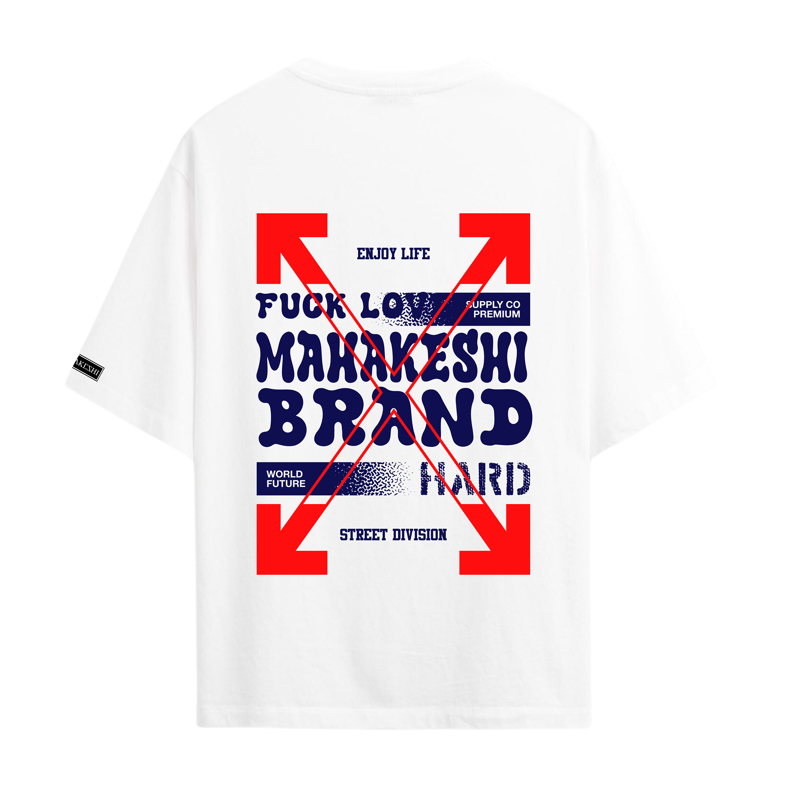 Oversized Brand Blue And Red