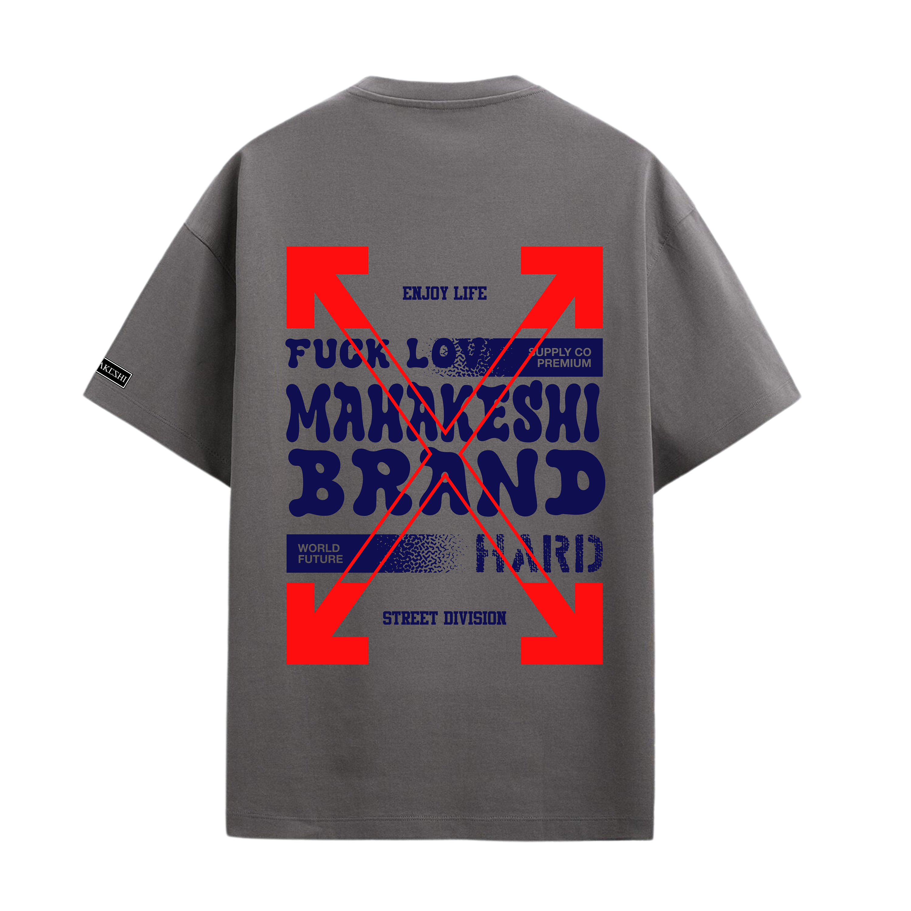 Oversized Brand Blue And Red
