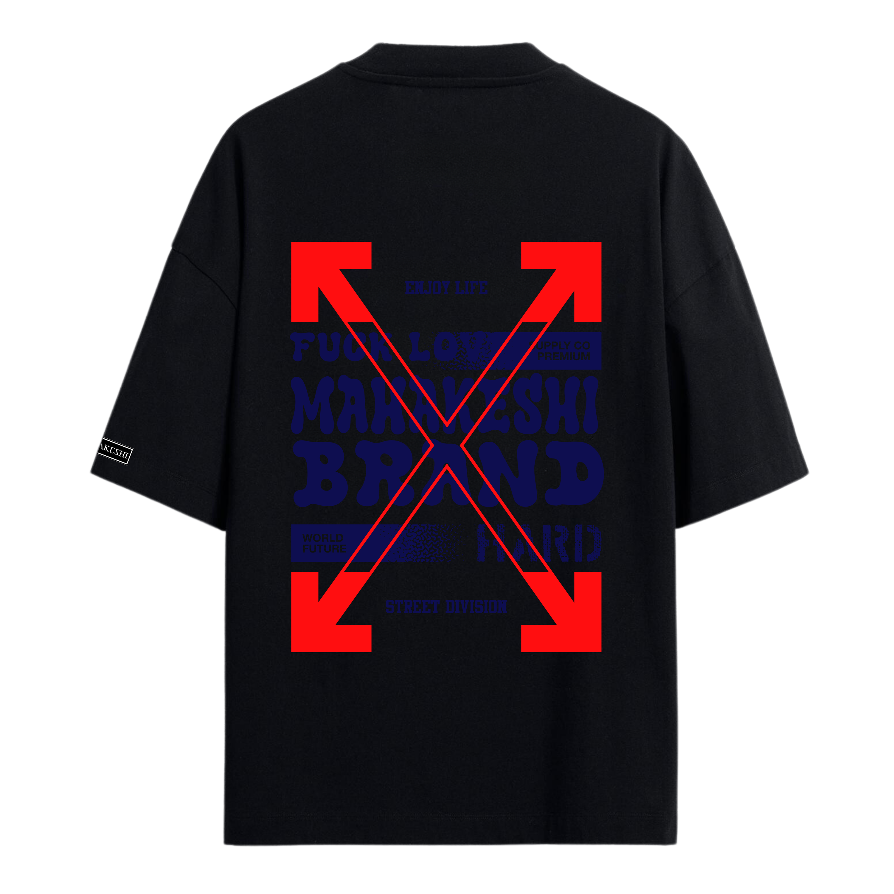 Oversized Brand Blue And Red
