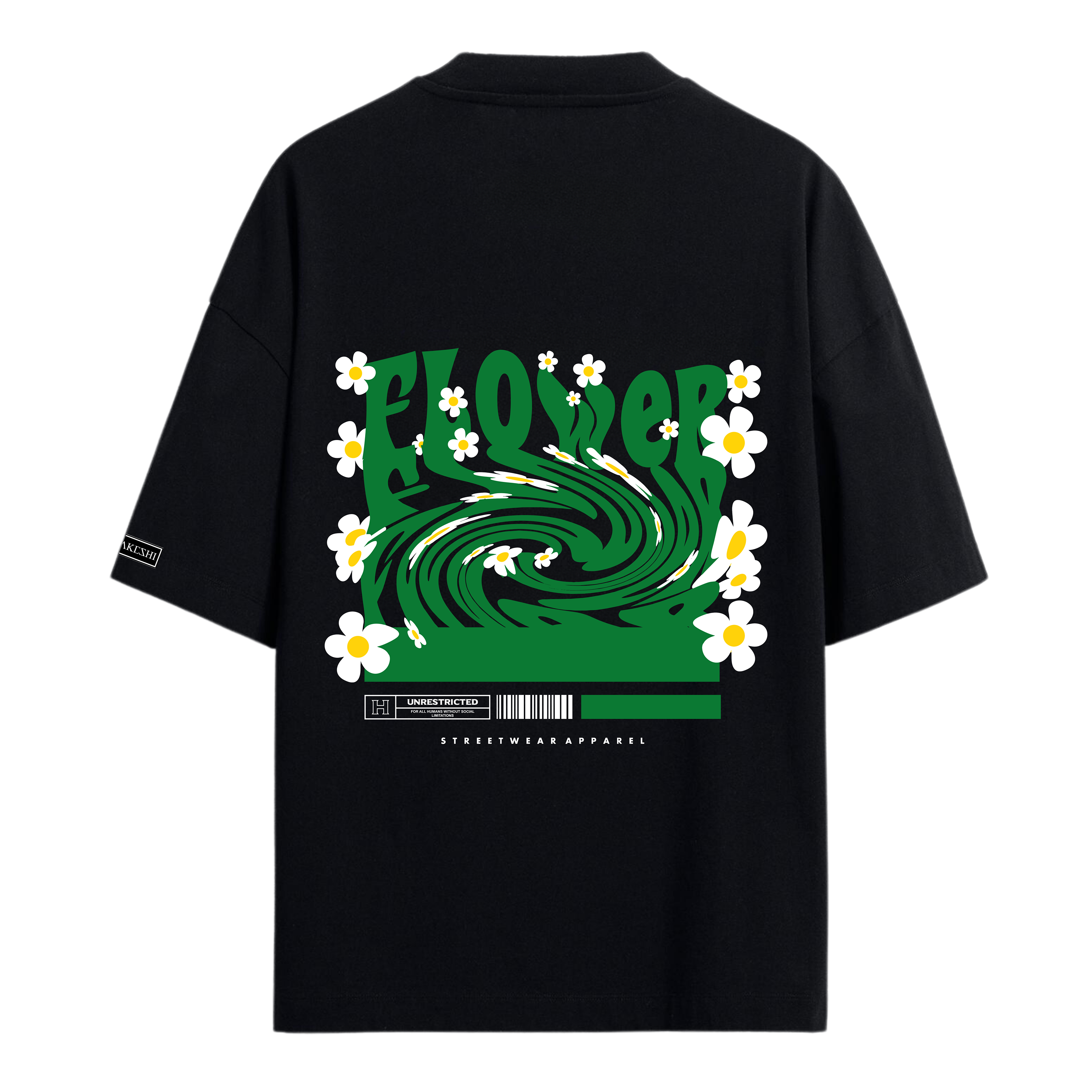 Oversized Flowers Green White