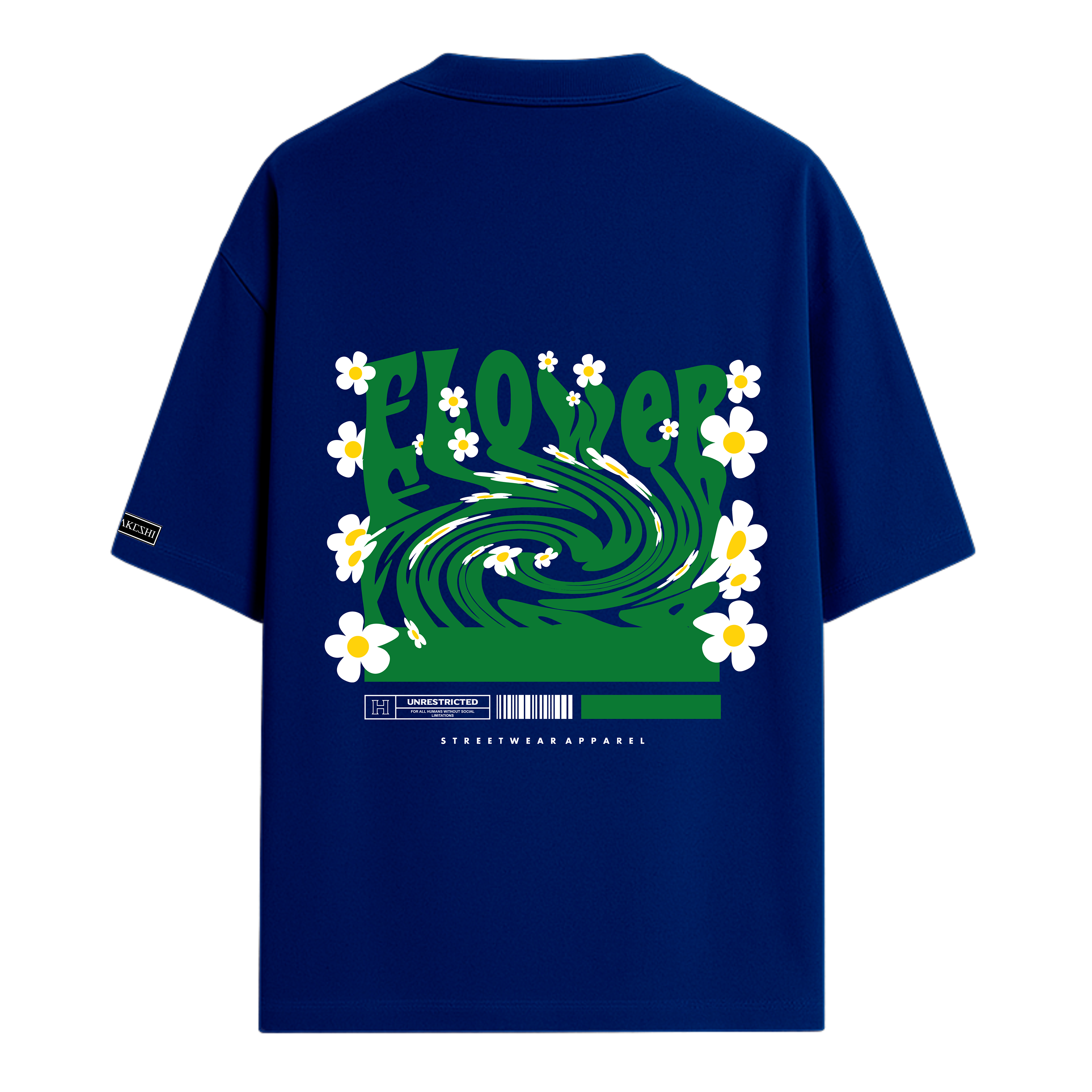 Oversized Flowers Green White