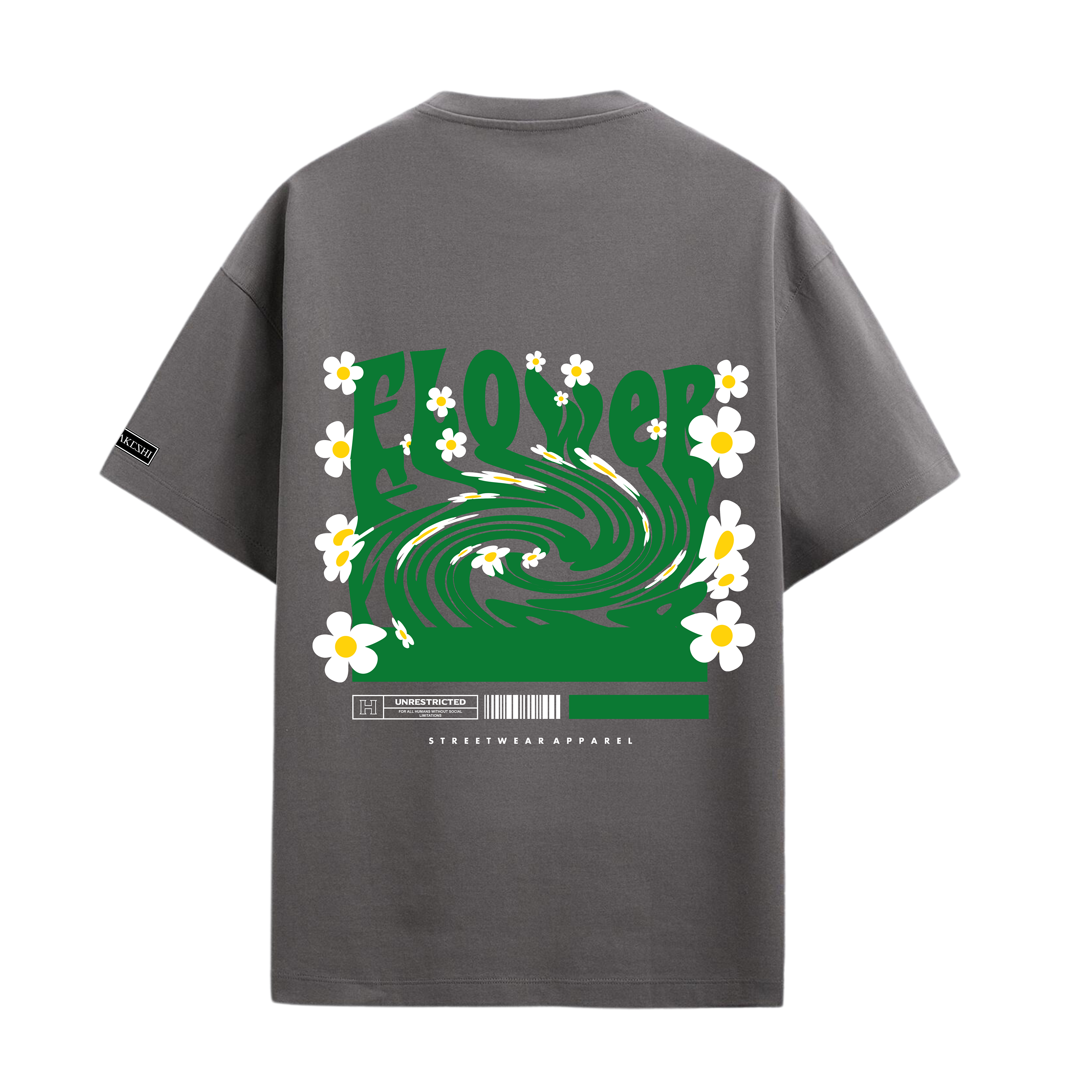 Oversized Flowers Green White