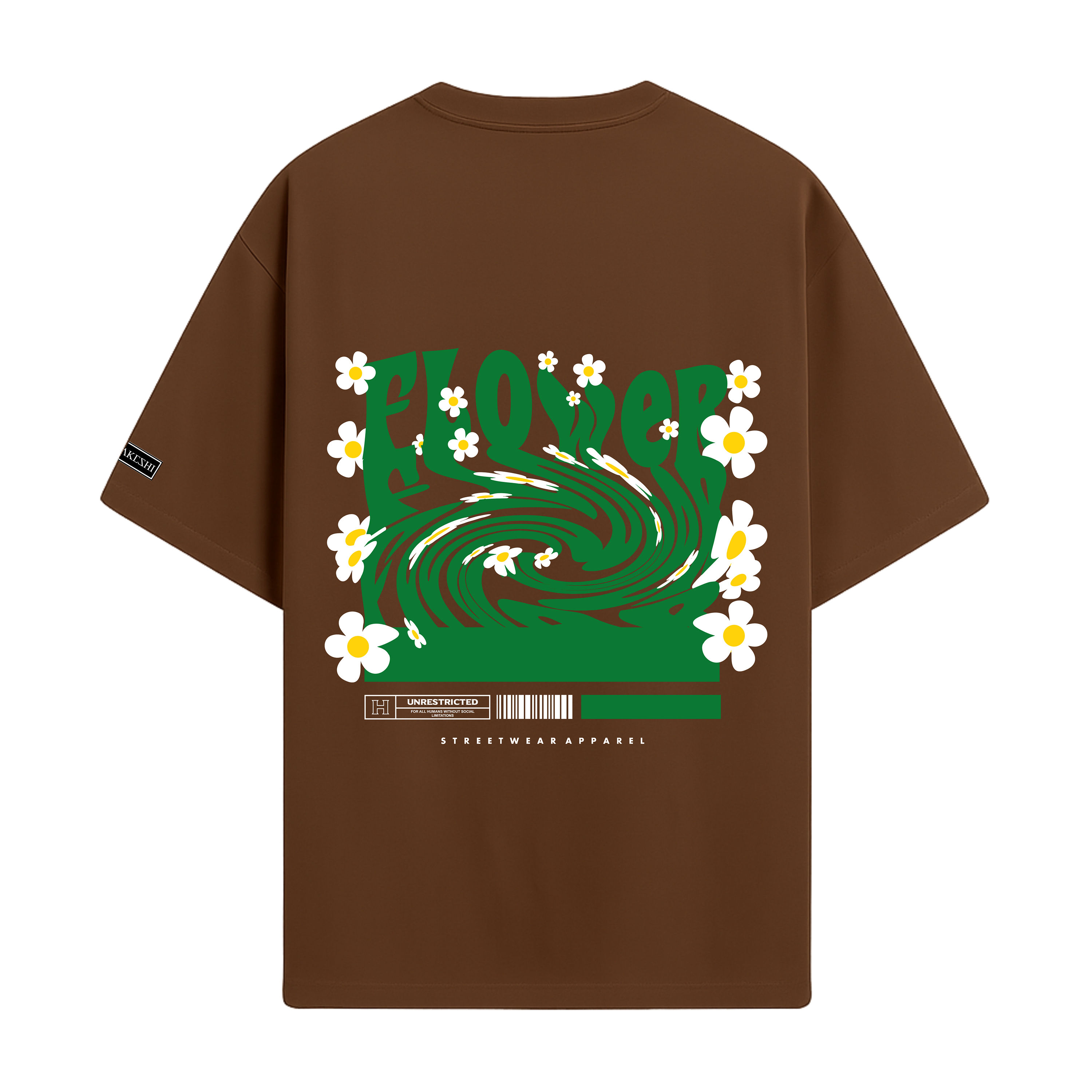 Oversized Flowers Green White