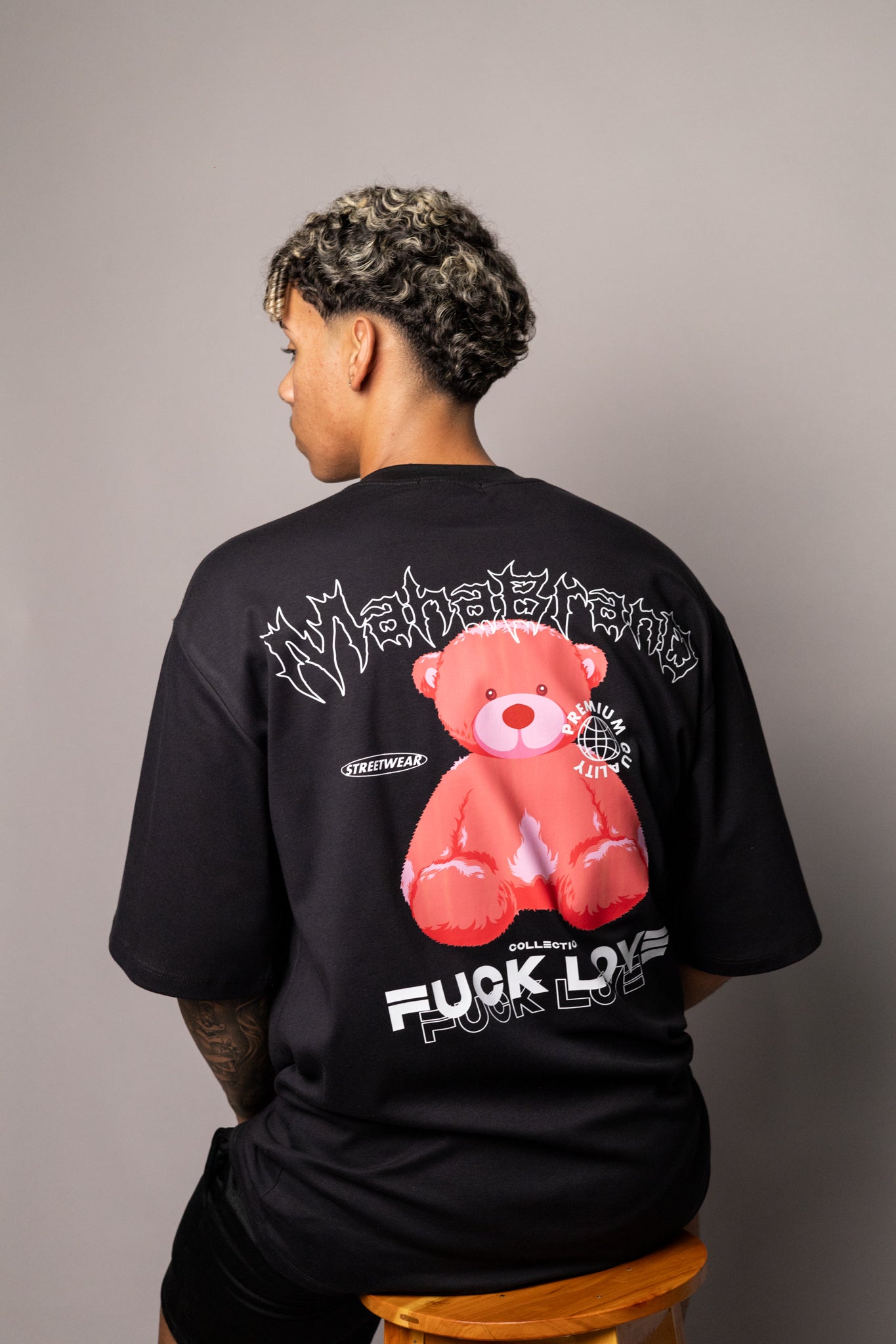Oversized Bear Pink White