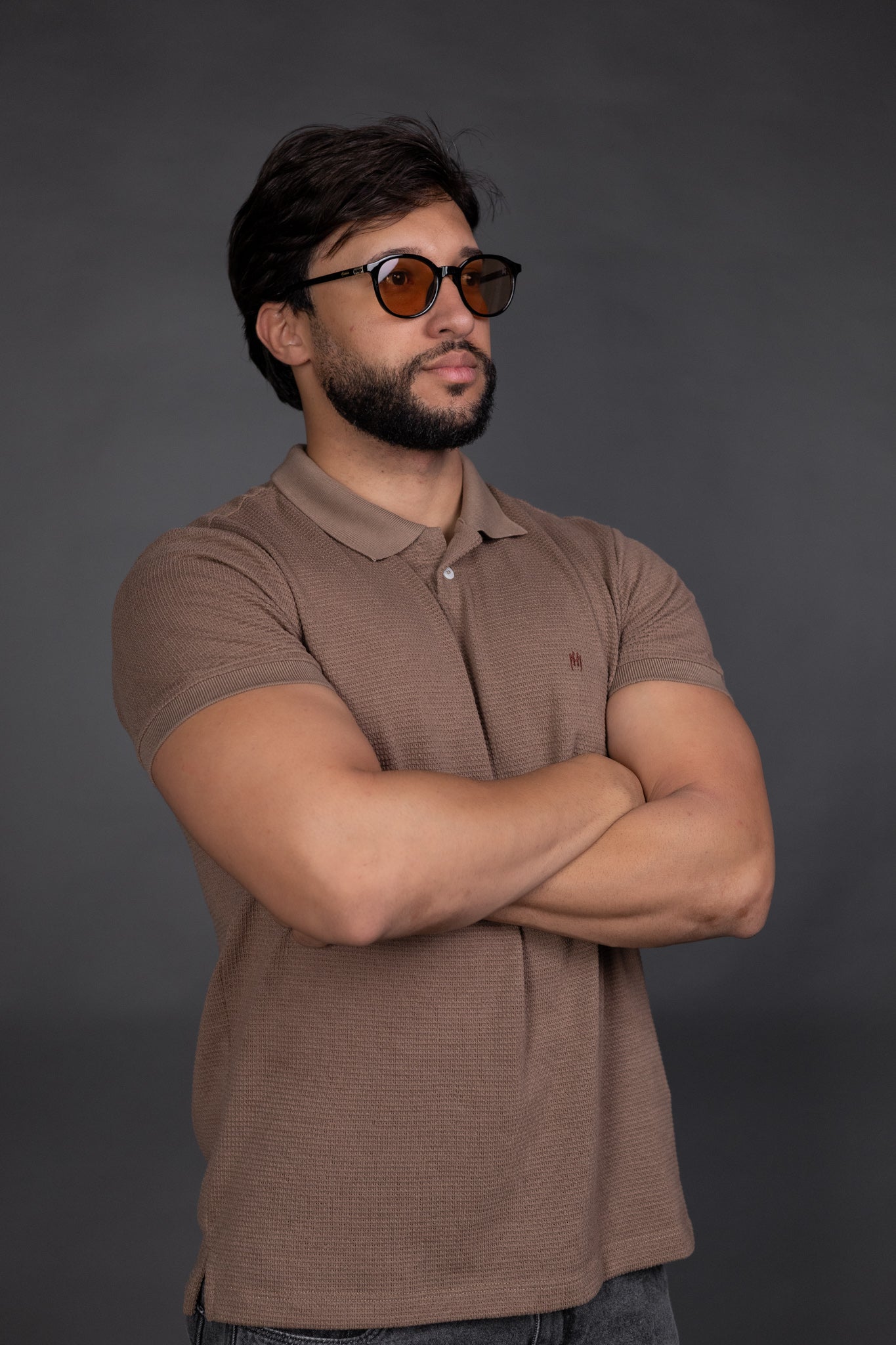 Camisa Polo Tricot Marrom