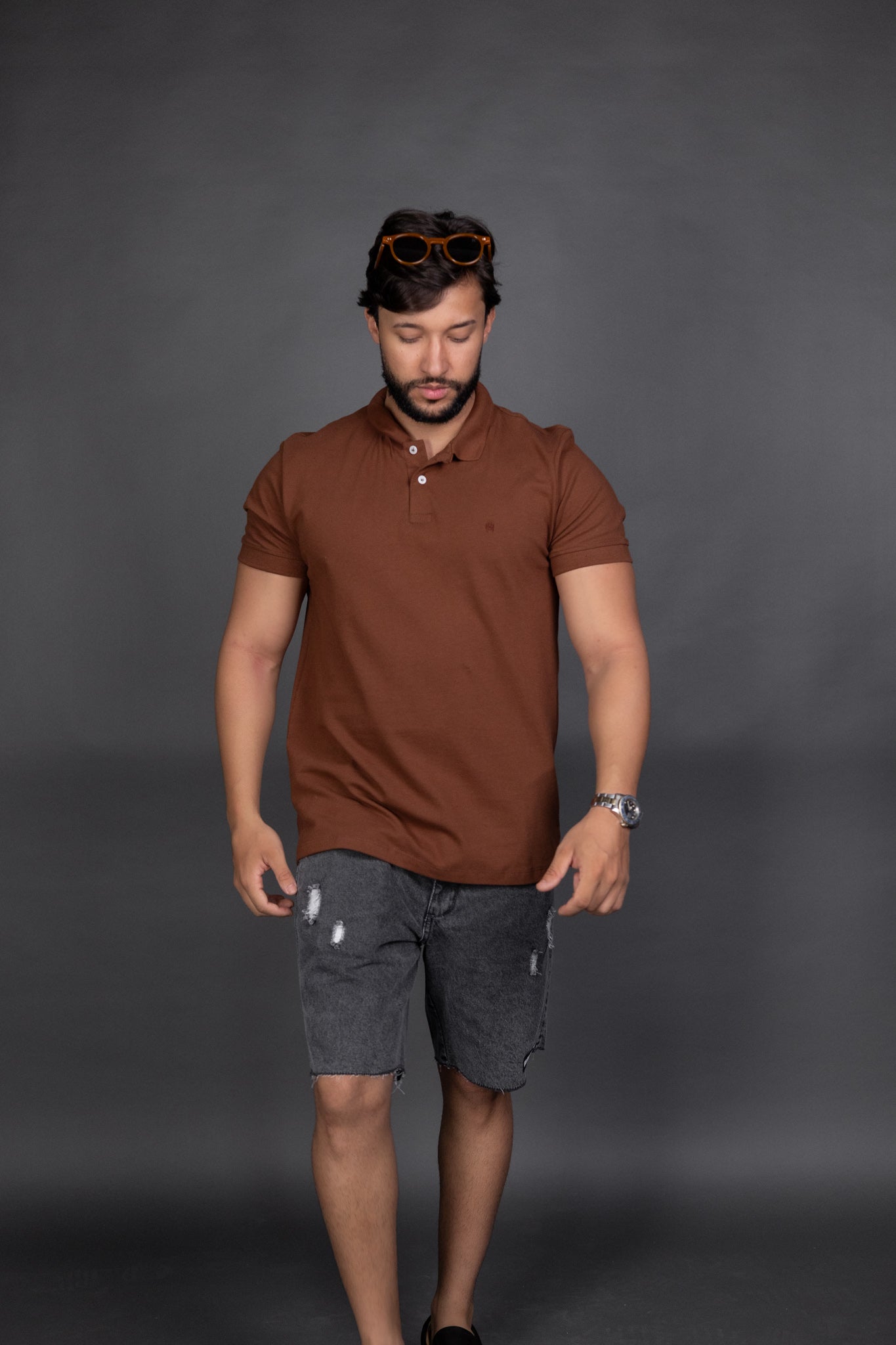 Camisa Polo Piquet Marrom