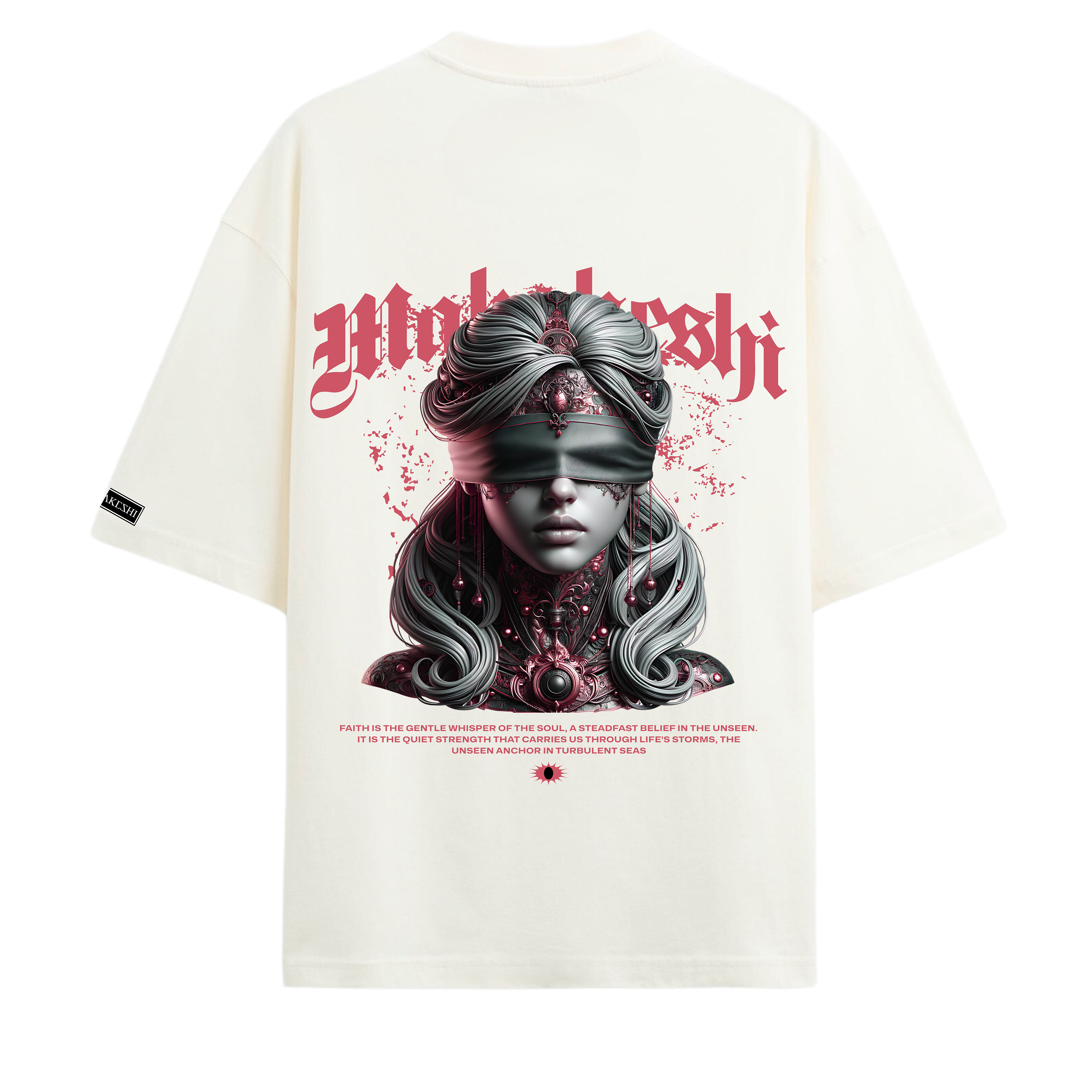 Oversized Blindfolded woman