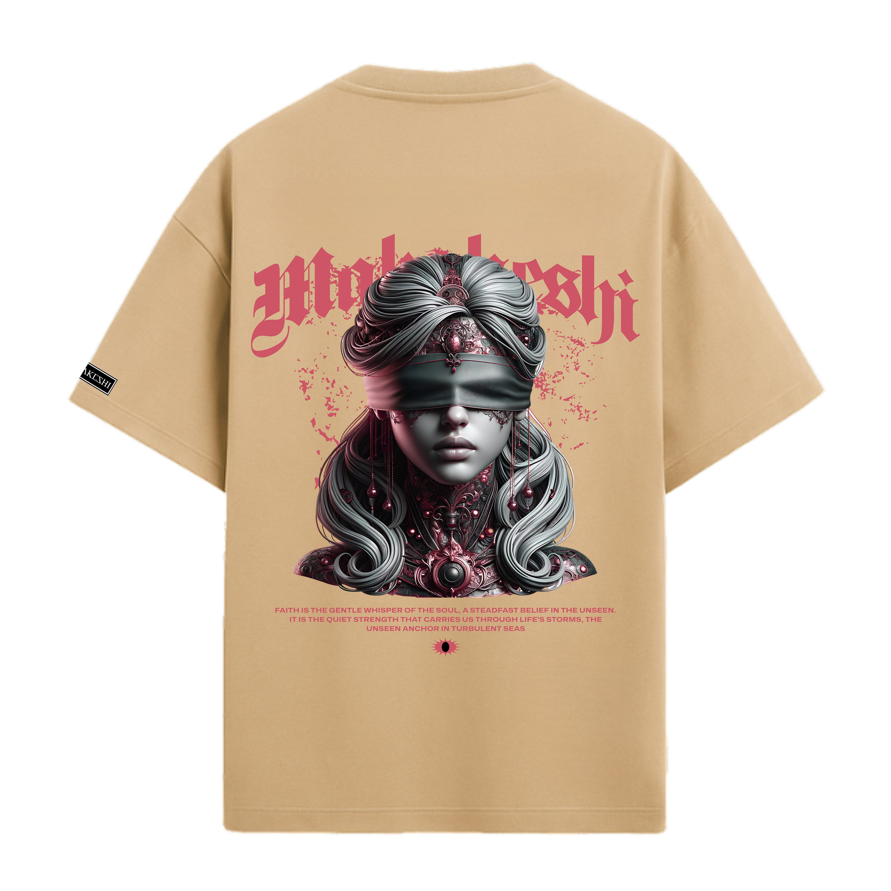 Oversized Blindfolded woman