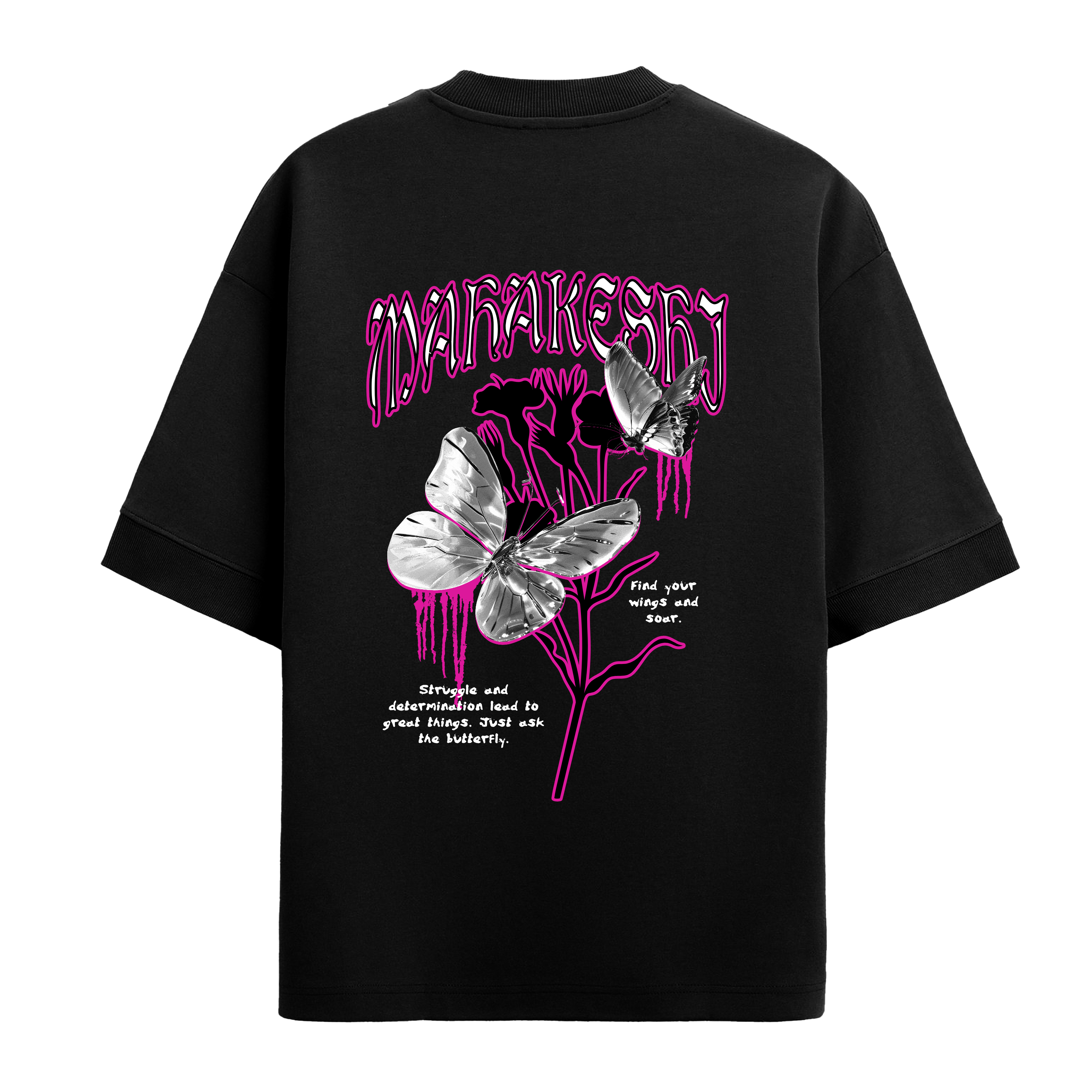 Oversized Butterflies and Flowers