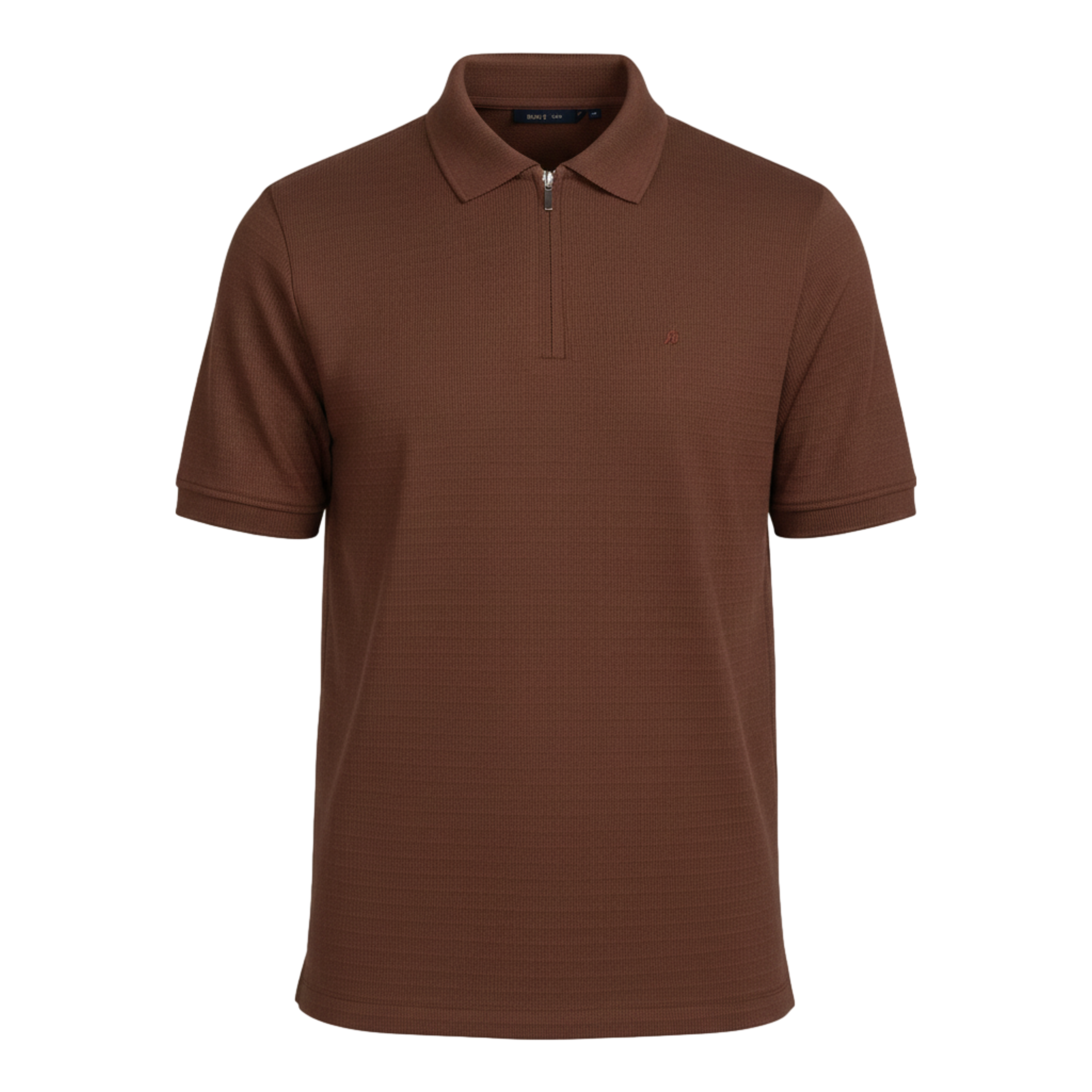 Camisa Polo Text Quadriculada Marrom