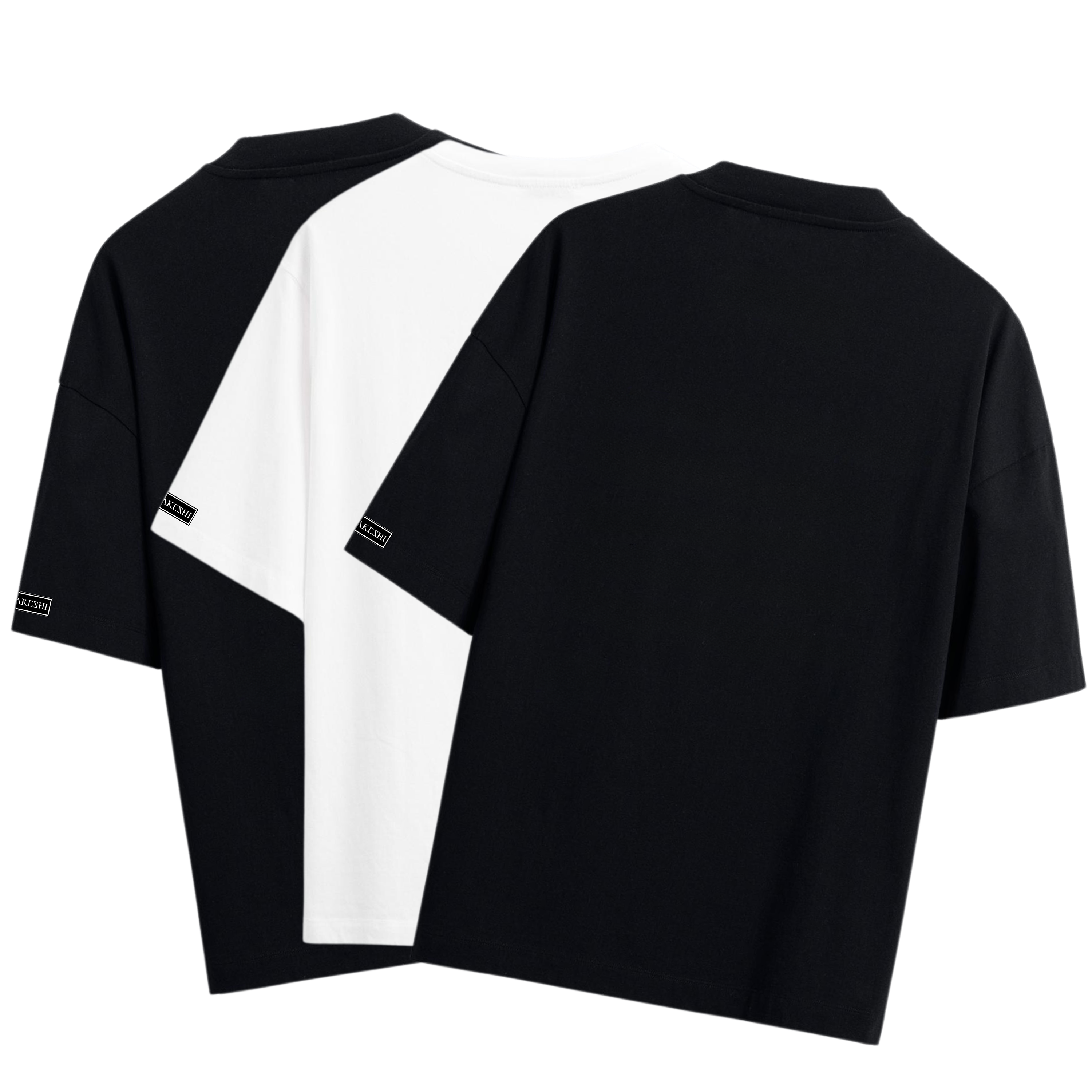Kit 3 Oversized Preto e Branco