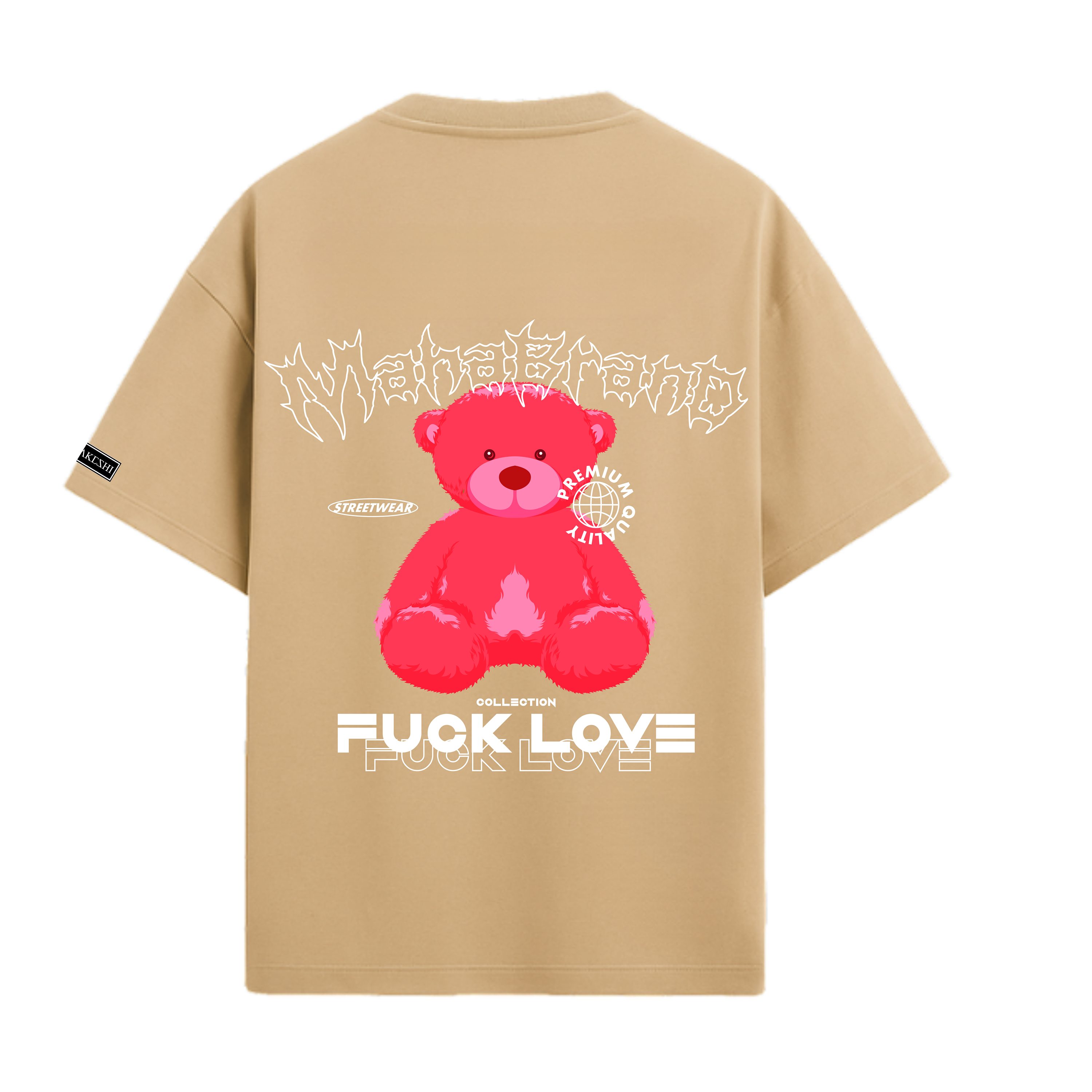 Oversized Bear Pink White