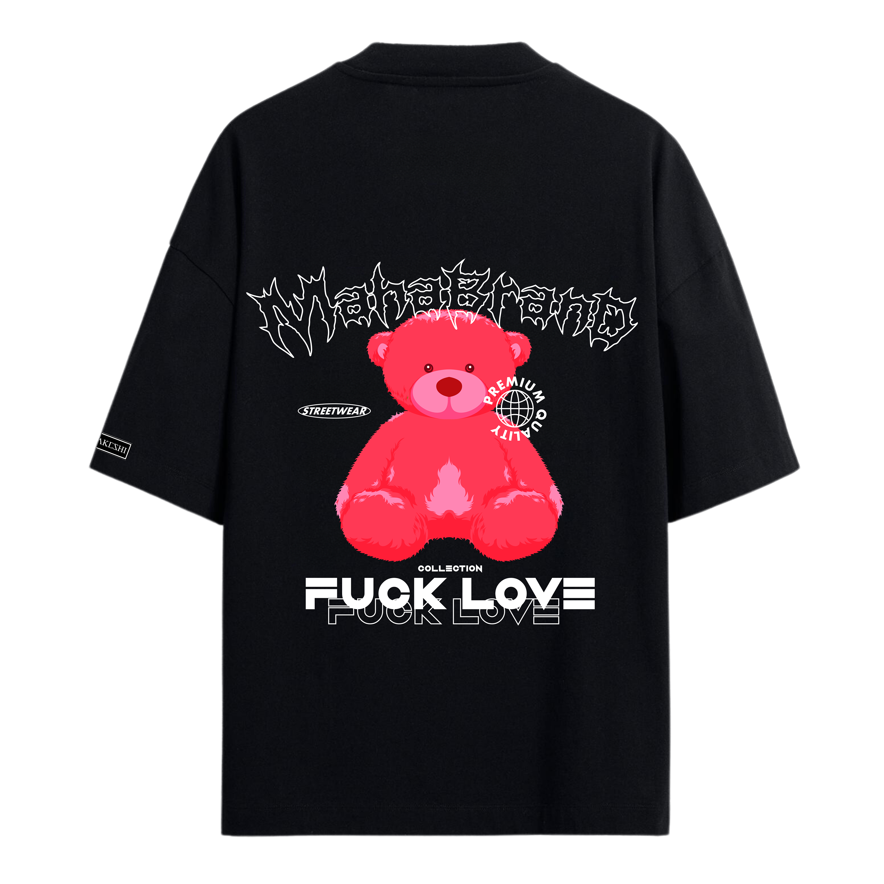 Oversized Bear Pink White