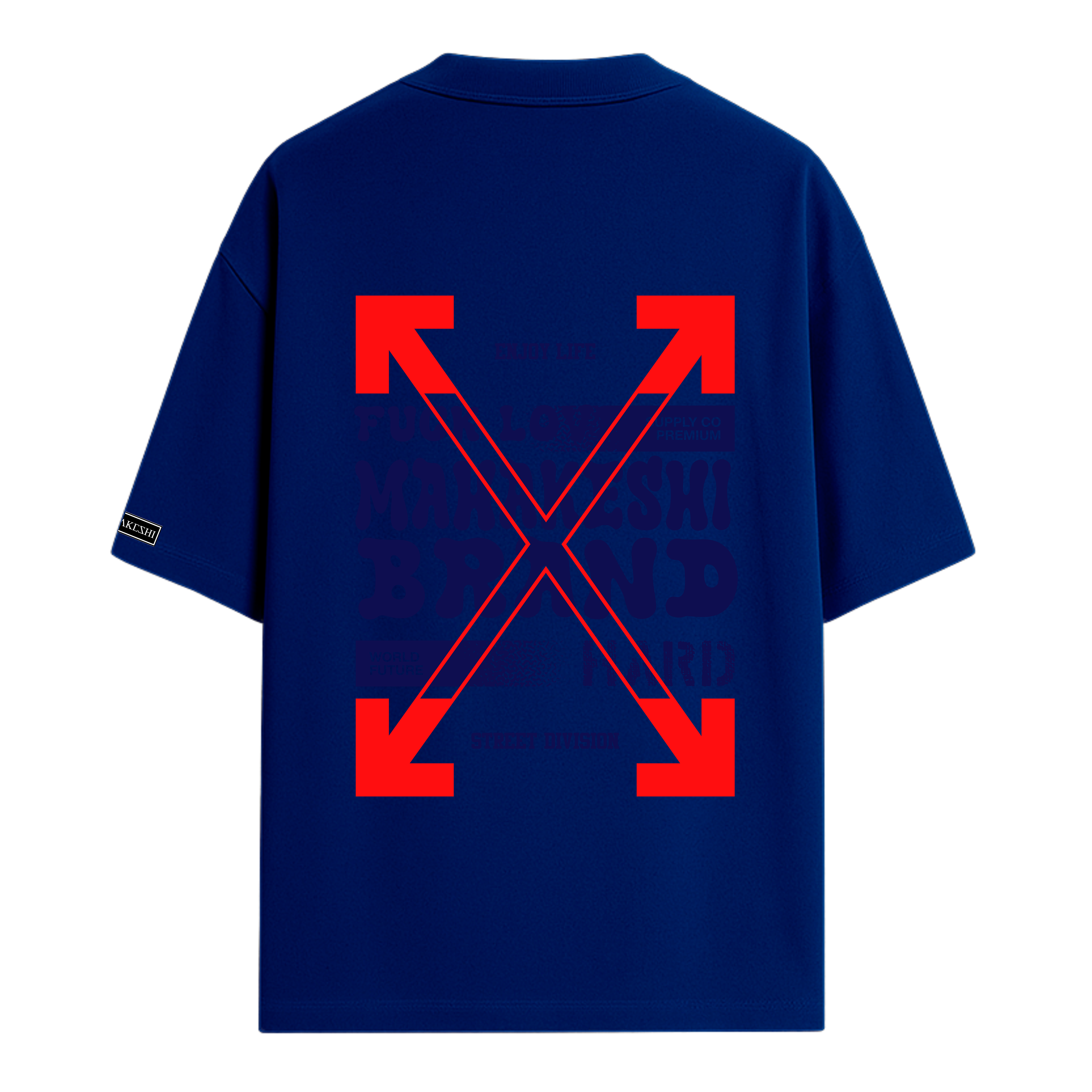 Oversized Brand Blue And Red