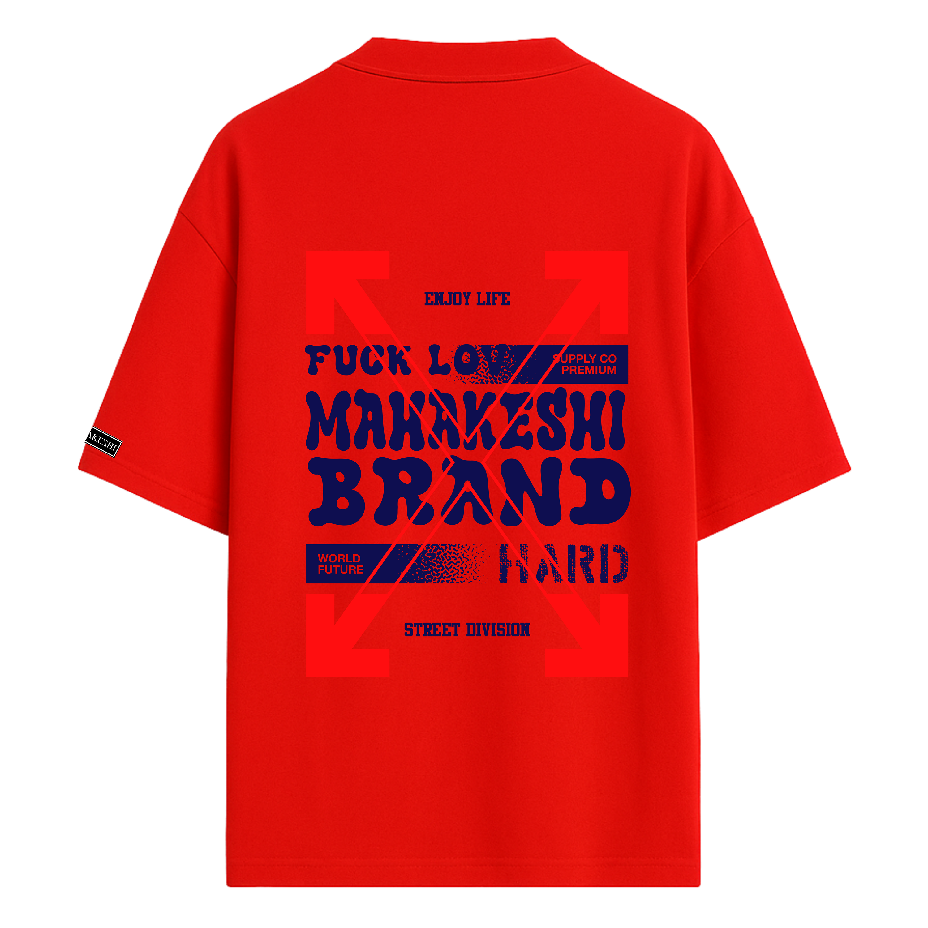 Oversized Brand Blue And Red