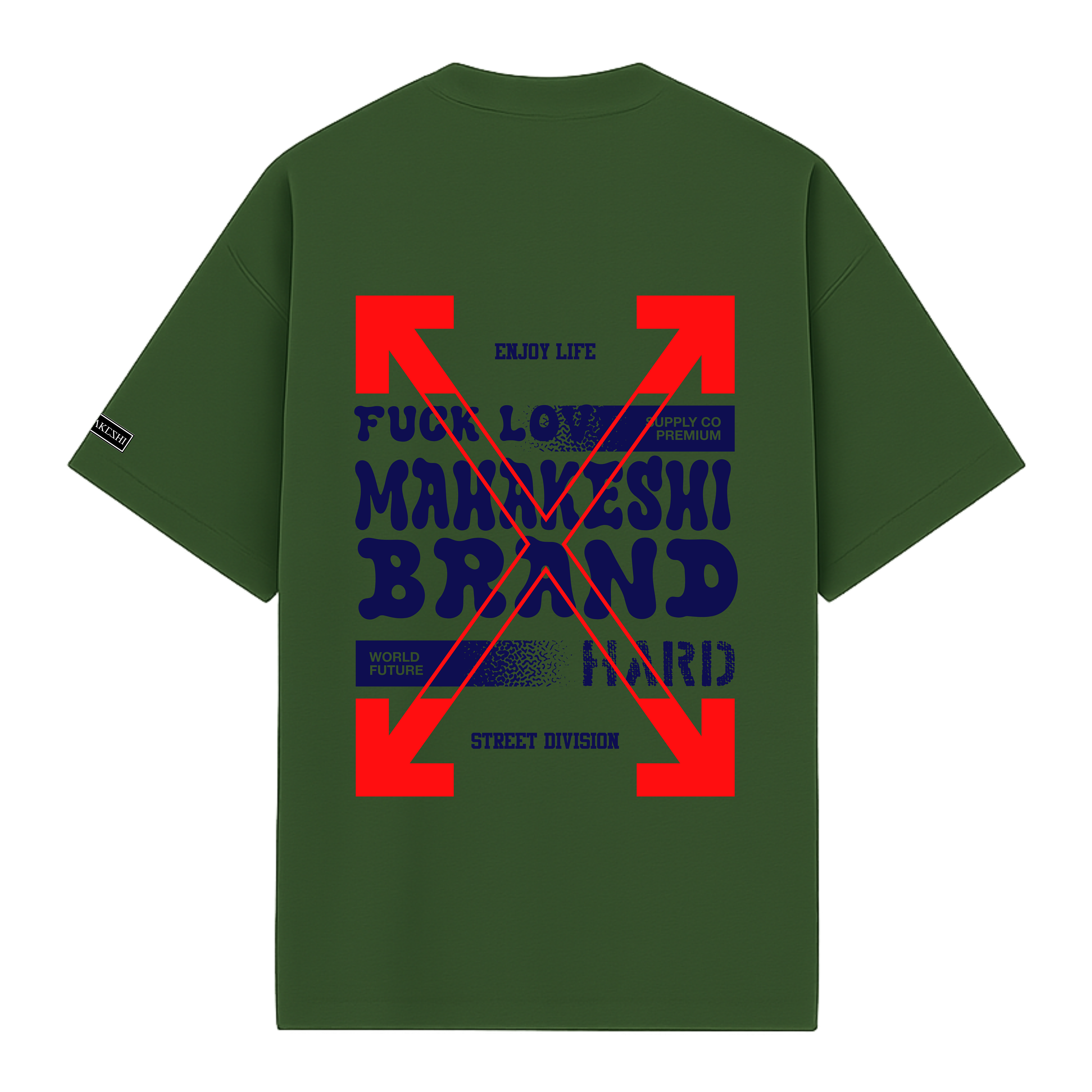 Oversized Brand Blue And Red