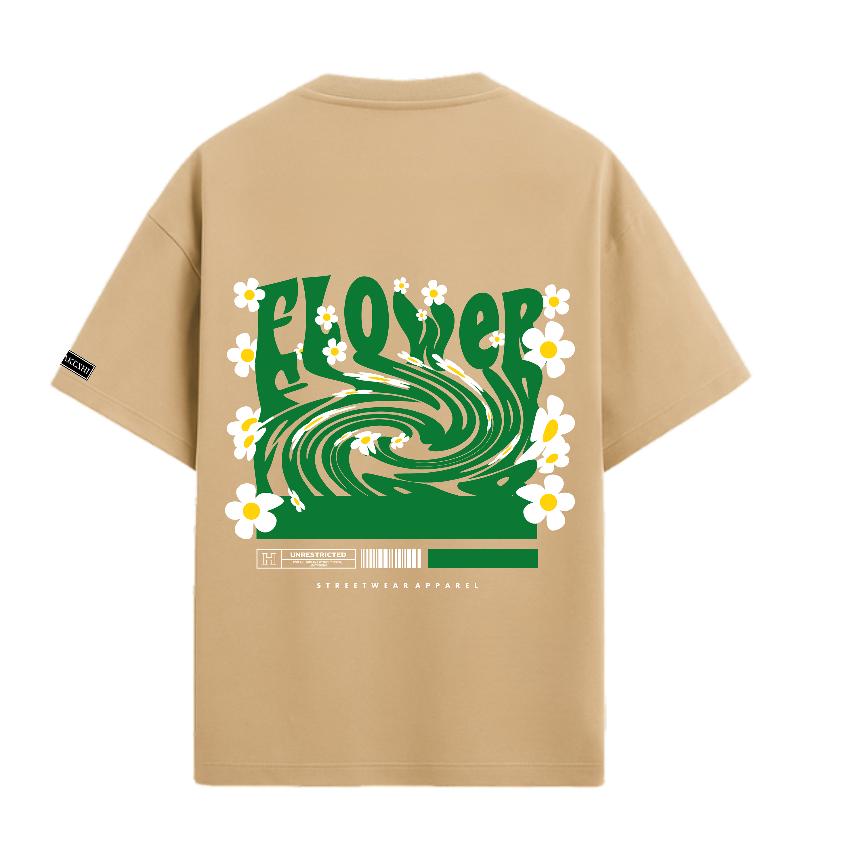 Oversized Flowers Green White