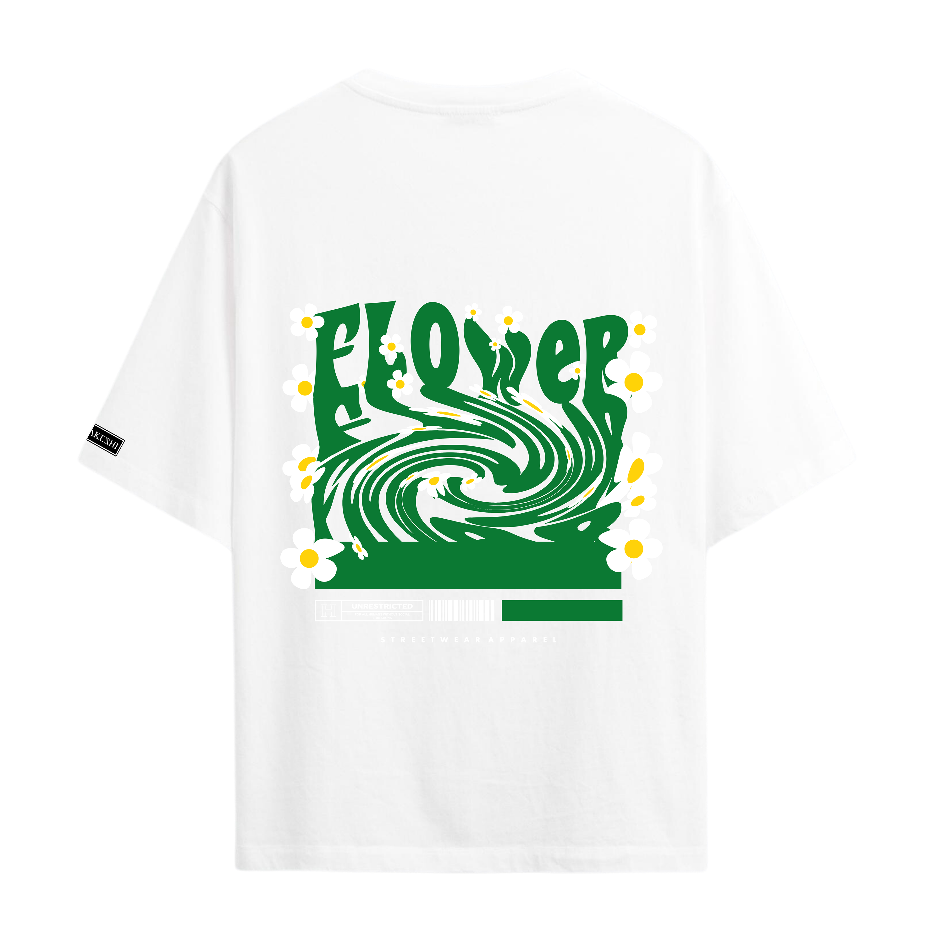 Oversized Flowers Green White