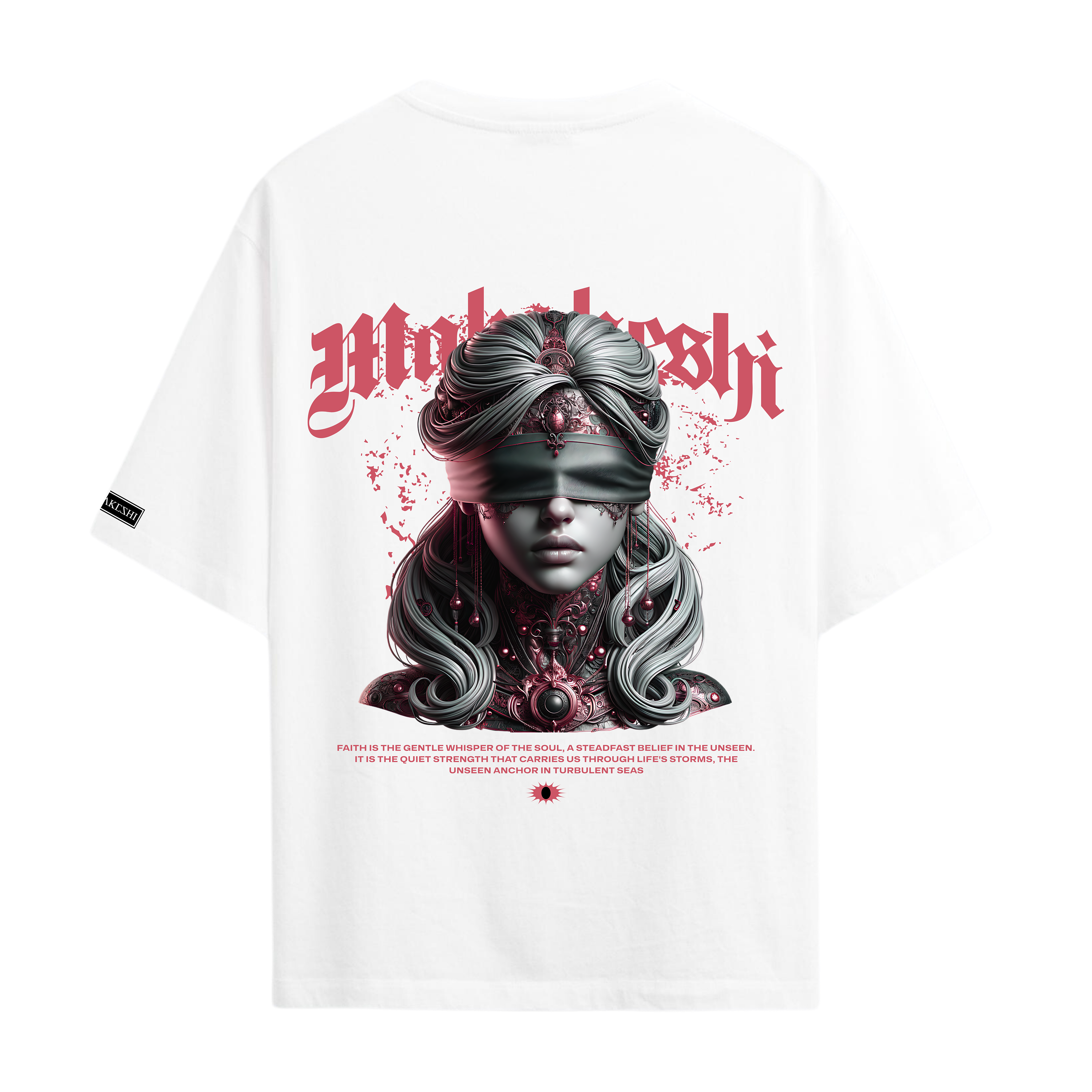 Oversized Blindfolded woman