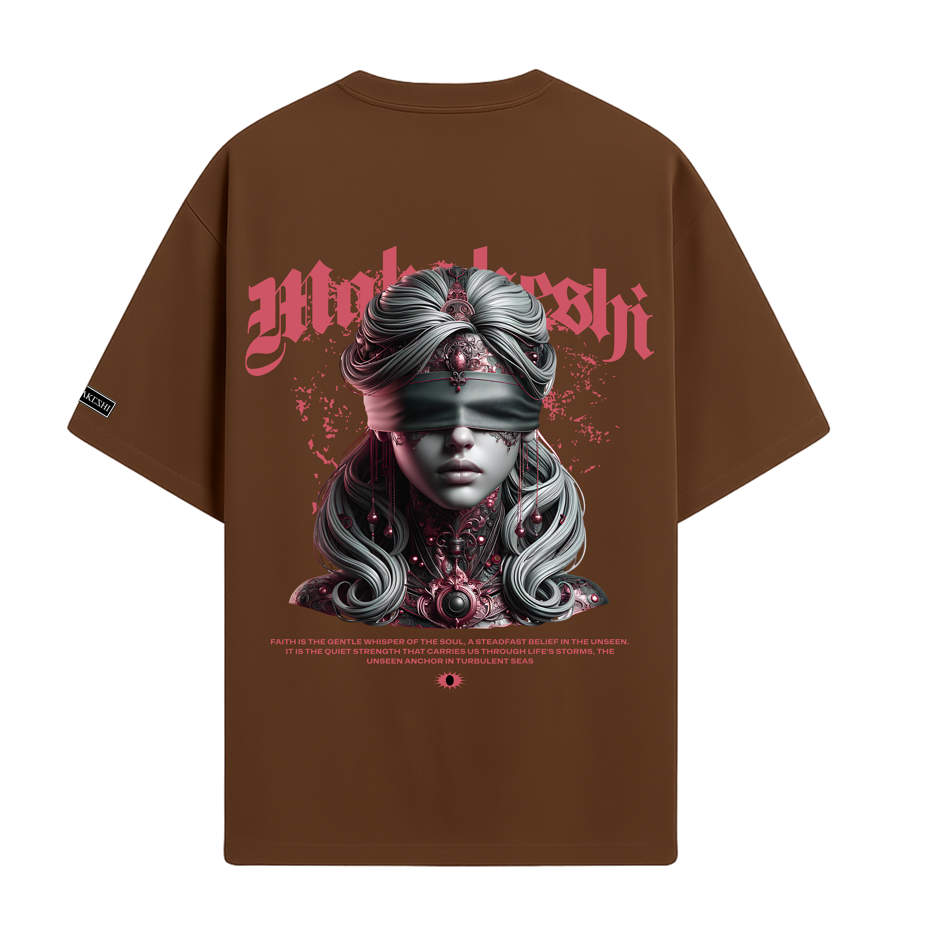 Oversized Blindfolded woman