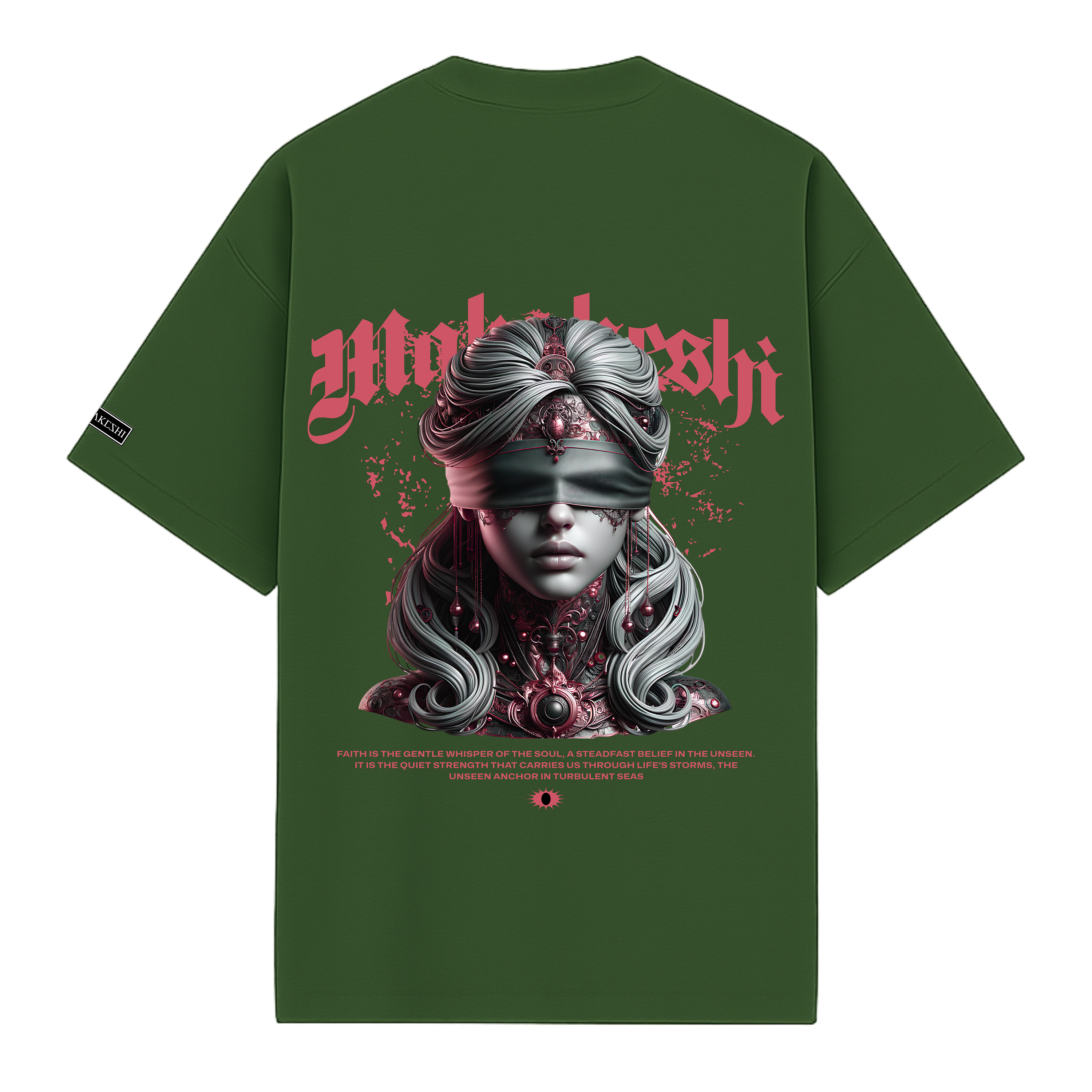 Oversized Blindfolded woman