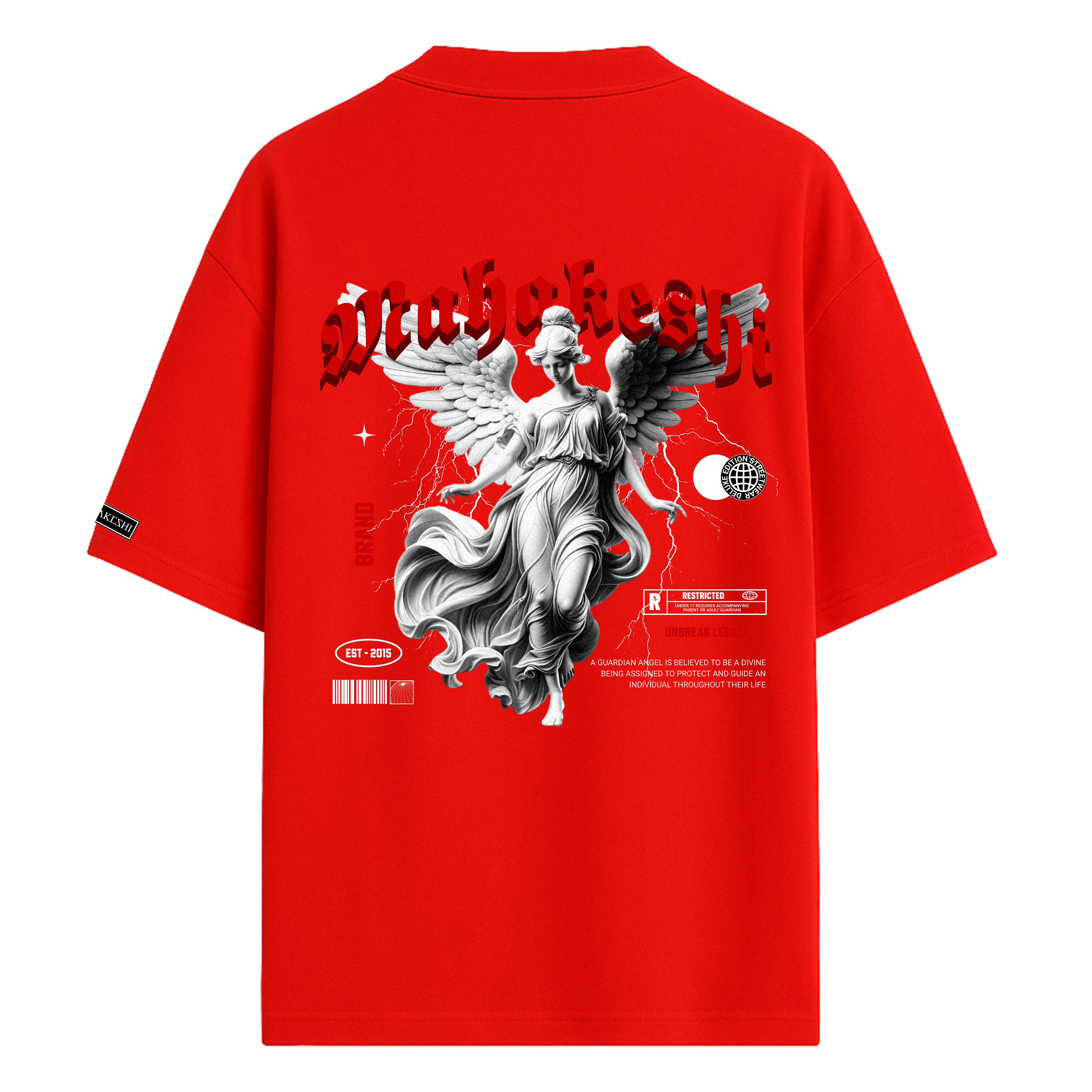 Oversized Angel Stone Red