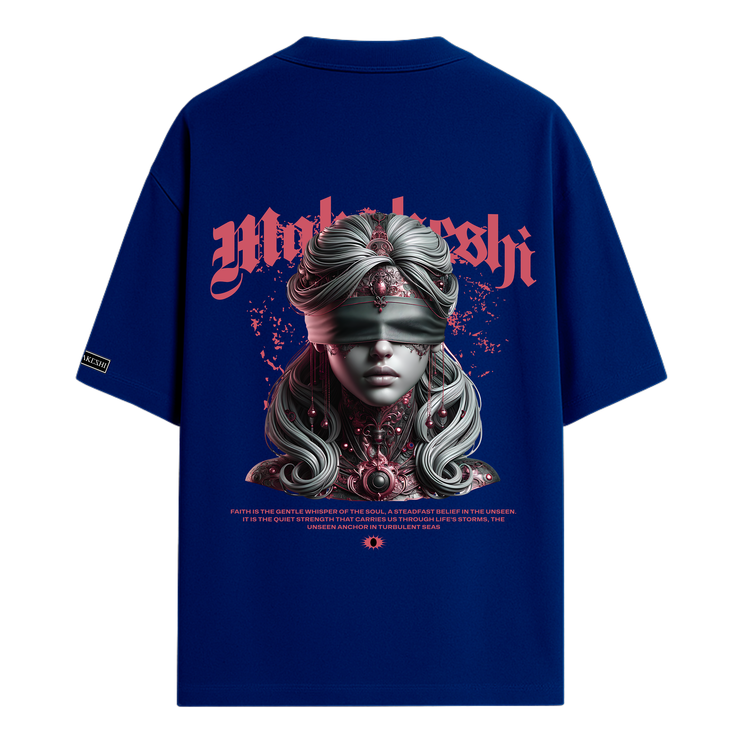 Oversized Blindfolded woman