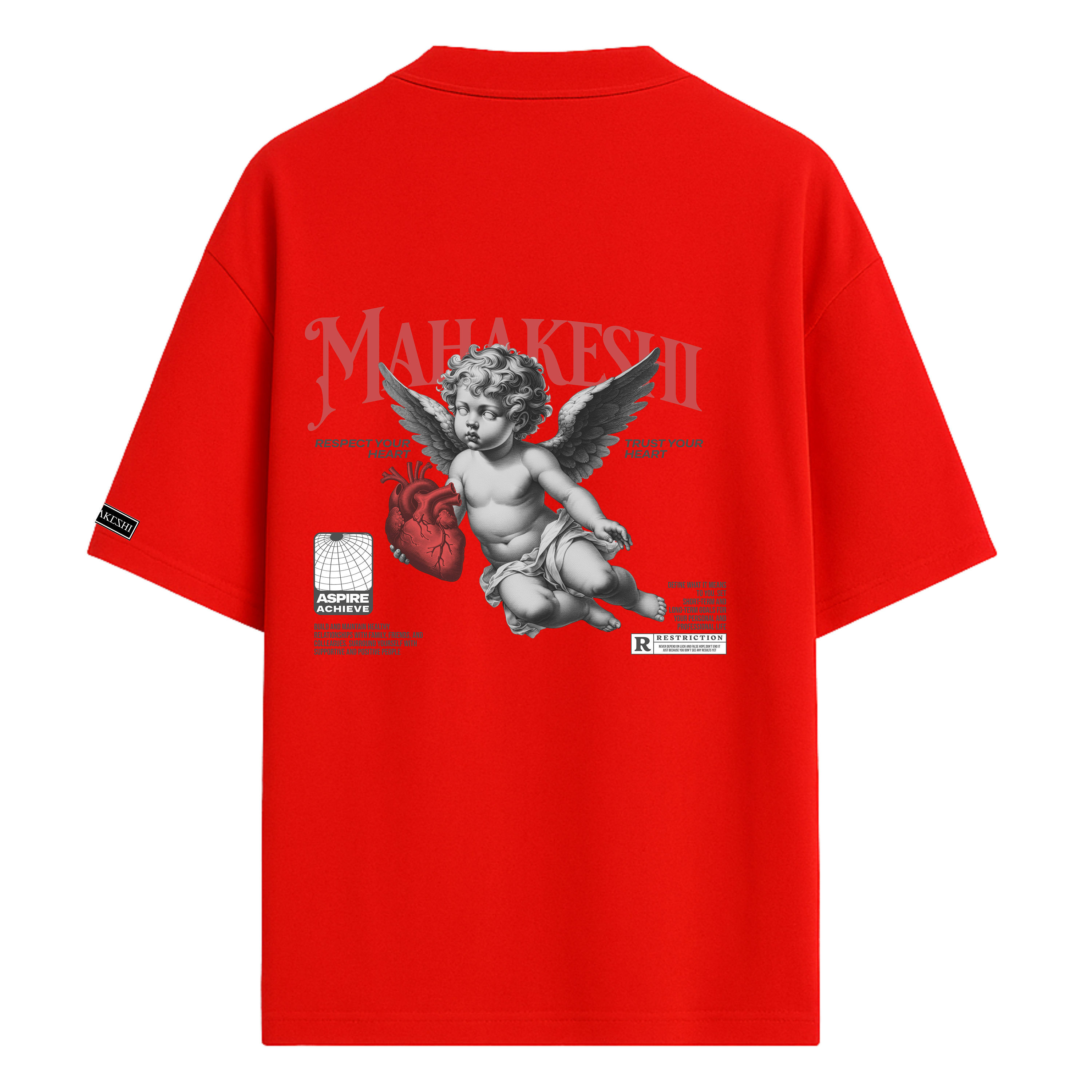 Oversized Angel Heart Red