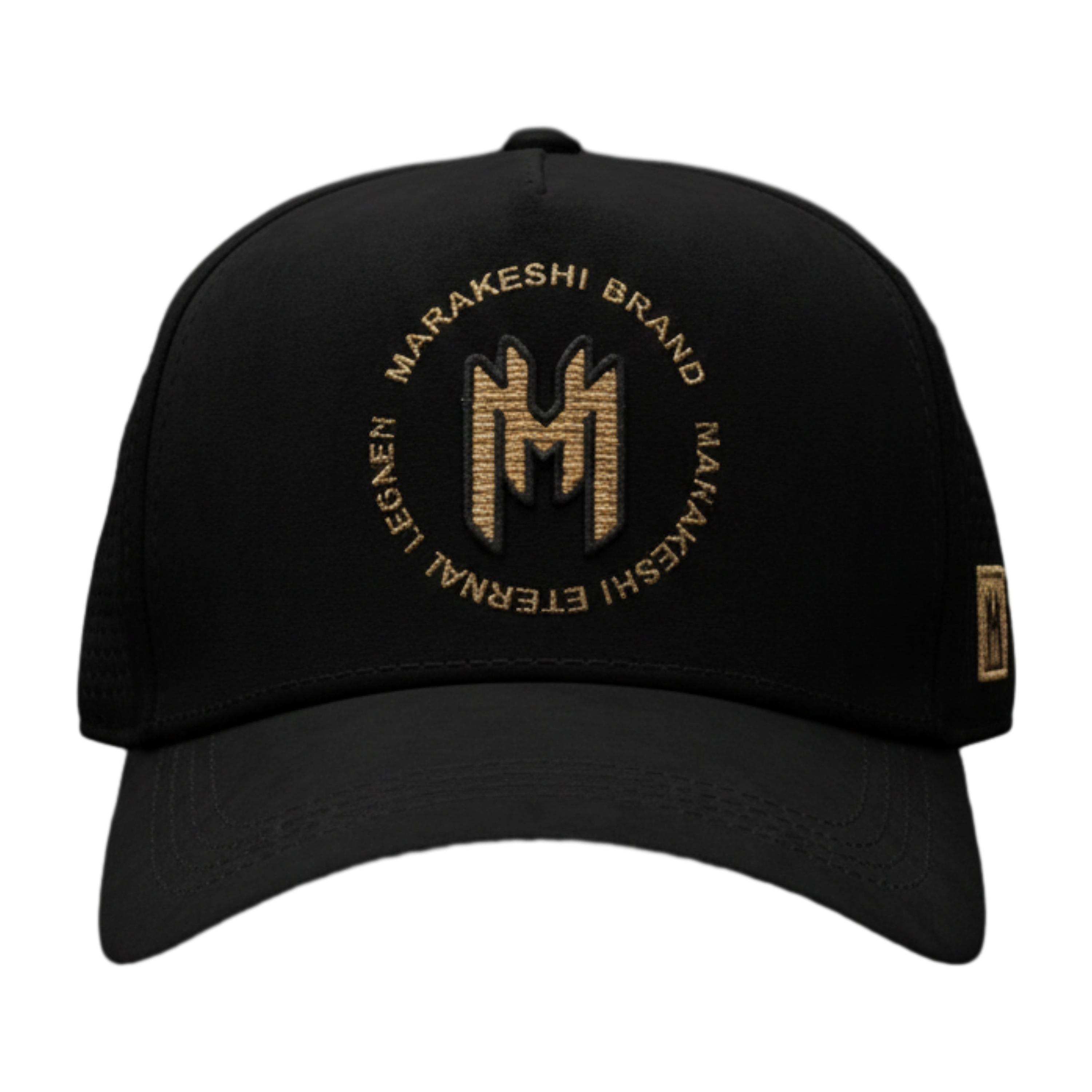 Boné Trucker Preto Com Dourado