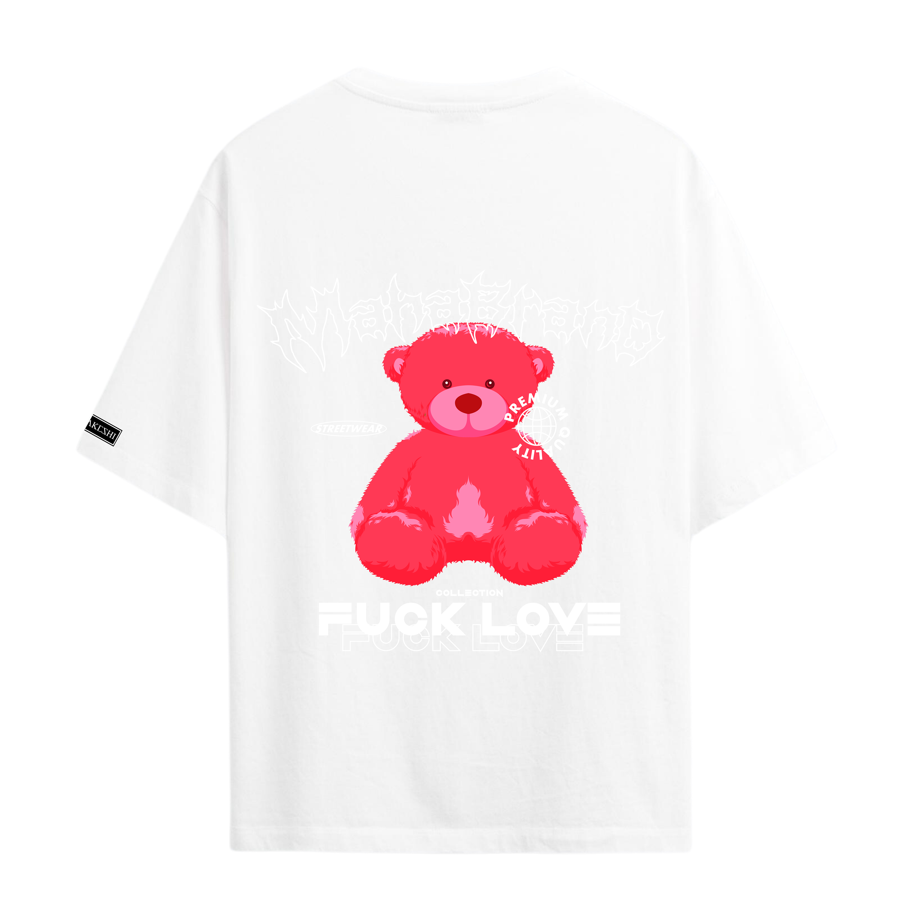 Oversized Bear Pink White